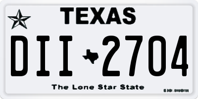 TX license plate DII2704