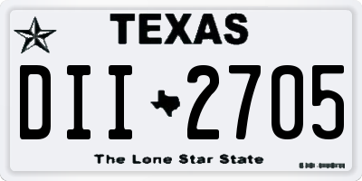 TX license plate DII2705