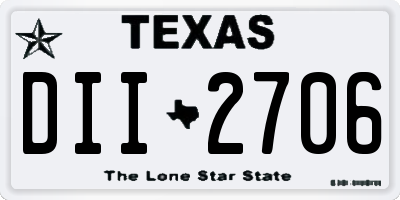 TX license plate DII2706