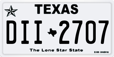 TX license plate DII2707