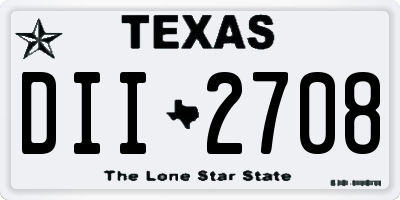 TX license plate DII2708