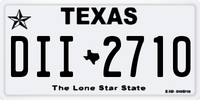 TX license plate DII2710