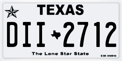 TX license plate DII2712