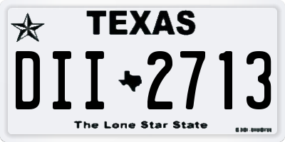 TX license plate DII2713