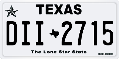 TX license plate DII2715