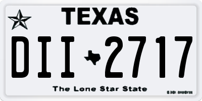 TX license plate DII2717
