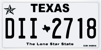 TX license plate DII2718