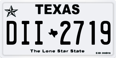 TX license plate DII2719