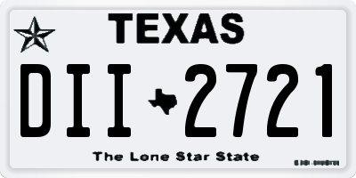 TX license plate DII2721