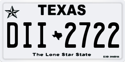 TX license plate DII2722