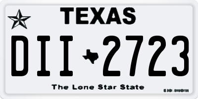 TX license plate DII2723