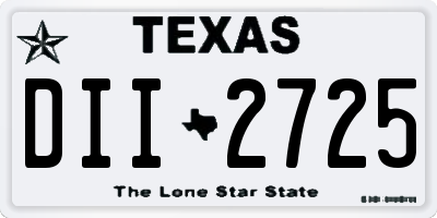 TX license plate DII2725