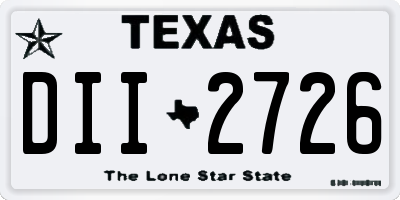TX license plate DII2726