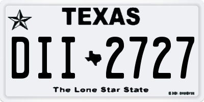 TX license plate DII2727