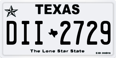 TX license plate DII2729
