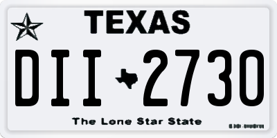 TX license plate DII2730