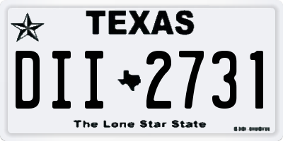 TX license plate DII2731