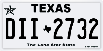 TX license plate DII2732