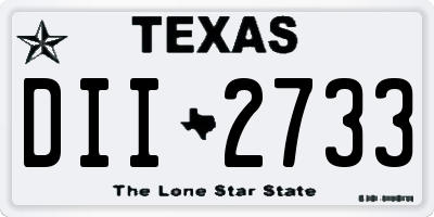 TX license plate DII2733