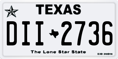 TX license plate DII2736