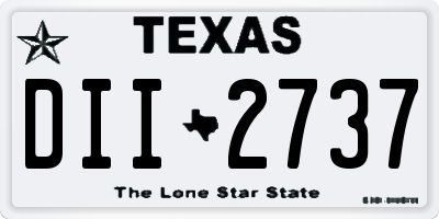 TX license plate DII2737