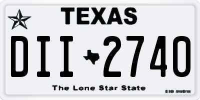 TX license plate DII2740