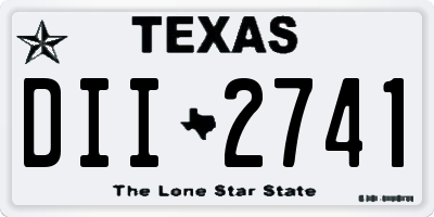 TX license plate DII2741