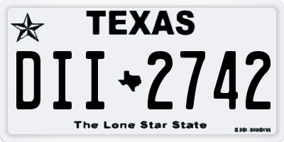 TX license plate DII2742