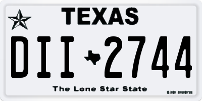 TX license plate DII2744