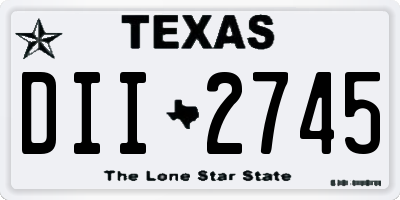 TX license plate DII2745