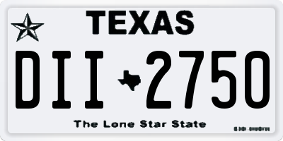 TX license plate DII2750
