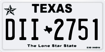 TX license plate DII2751