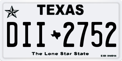 TX license plate DII2752
