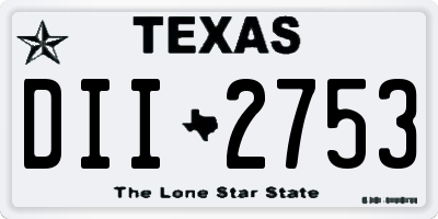 TX license plate DII2753