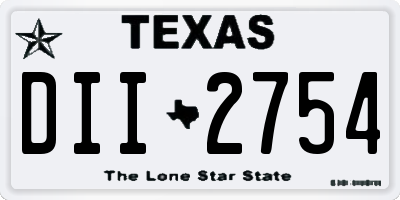 TX license plate DII2754