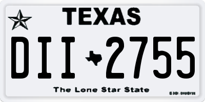 TX license plate DII2755