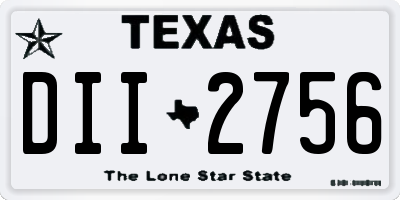 TX license plate DII2756