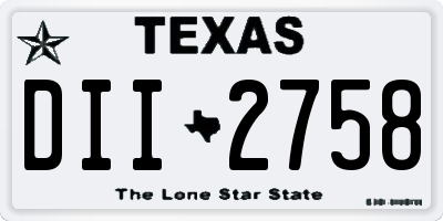 TX license plate DII2758