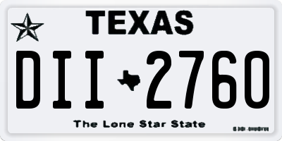 TX license plate DII2760
