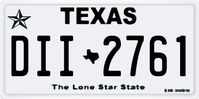 TX license plate DII2761