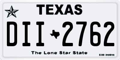 TX license plate DII2762