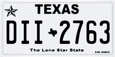 TX license plate DII2763
