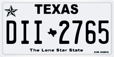 TX license plate DII2765