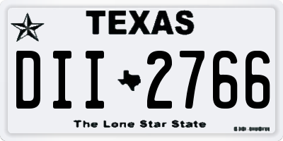 TX license plate DII2766
