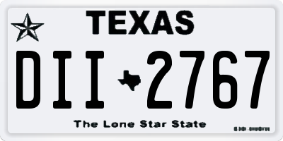 TX license plate DII2767