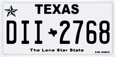 TX license plate DII2768