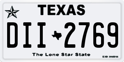 TX license plate DII2769