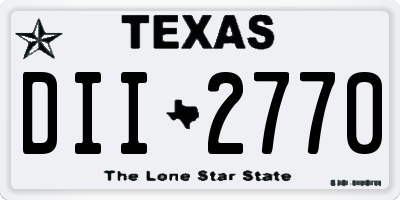 TX license plate DII2770