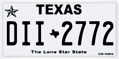 TX license plate DII2772