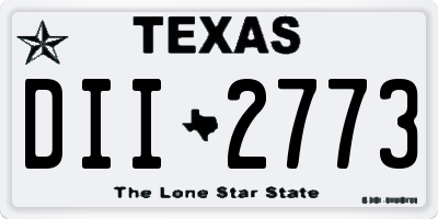 TX license plate DII2773